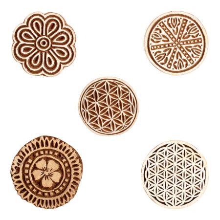 Set of 5 Piece New Mix Wooden Printing Block